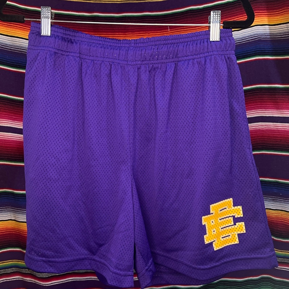 Eric Emanuel Purple Mesh Athletic Shorts